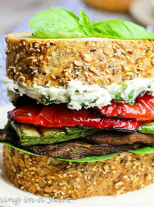 Grilled Vegetable Sandwich with Herbed Goat Cheese