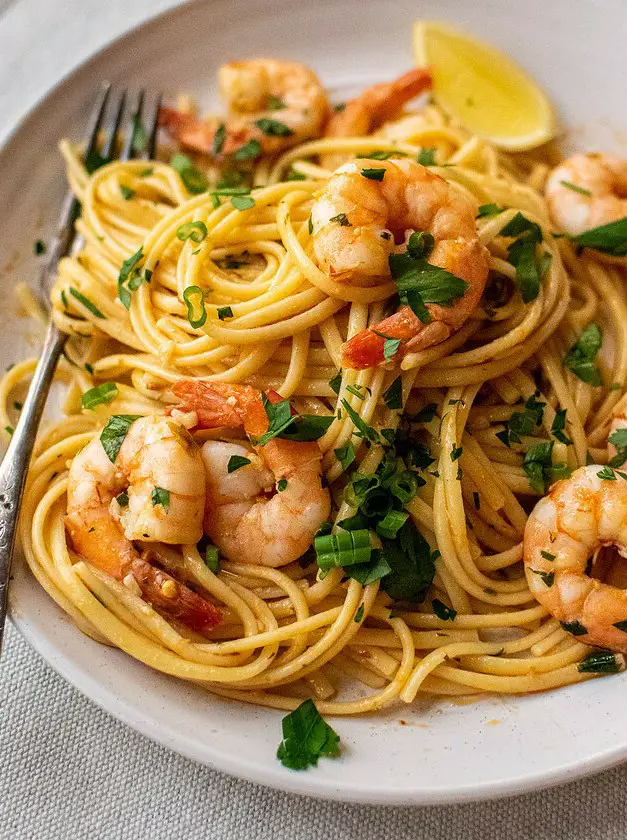 Spicy Shrimp Scampi with Linguine