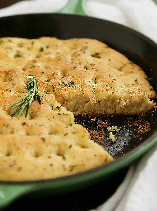 One-Hour Skillet Garlic Parmesan Focaccia