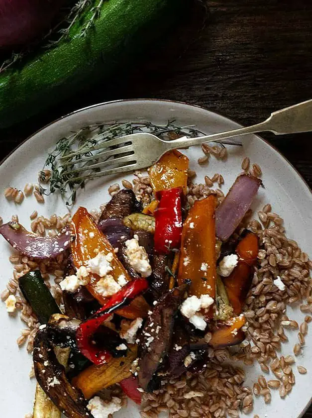 Farro Salad with Roasted Vegetables