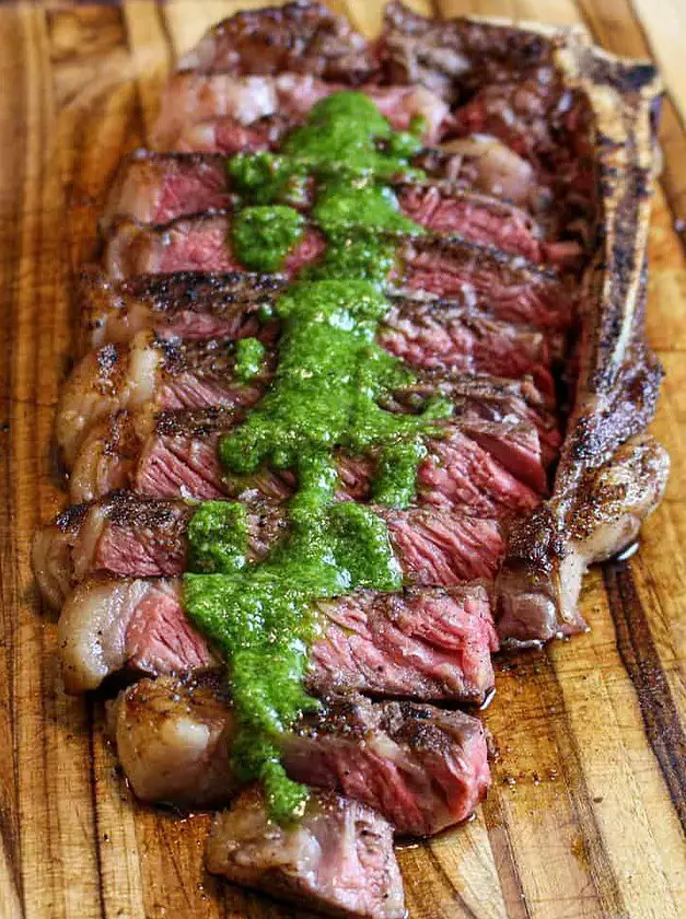 NY Strip Steak Sous Vide with Homemade Chimichurri