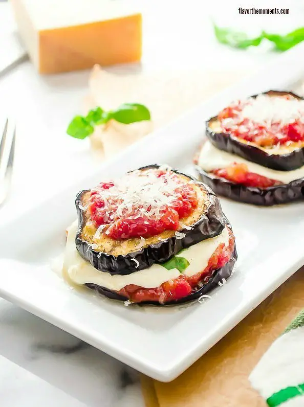 Grilled Eggplant Parmesan Stacks