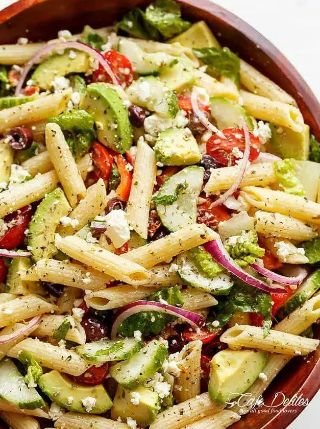 Lemon Herb Mediterranean Pasta Salad