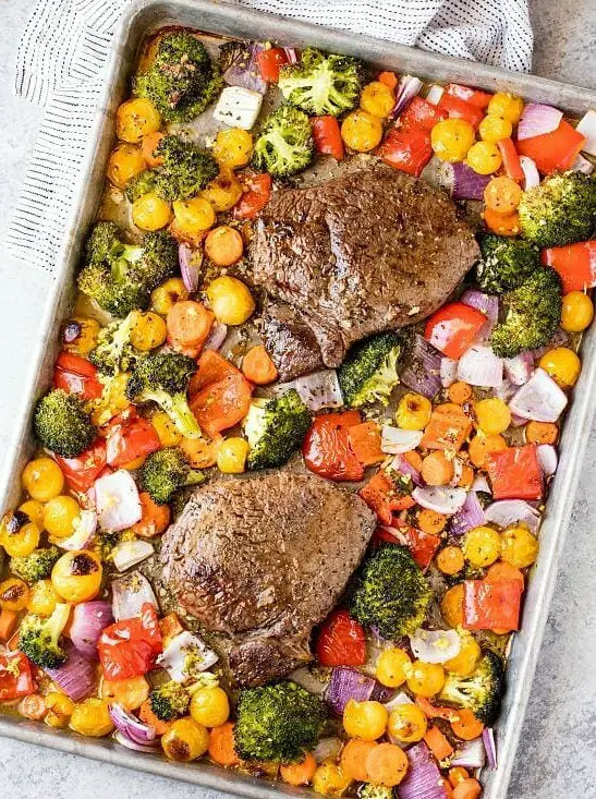 Italian Sheet Pan Steak and Veggies