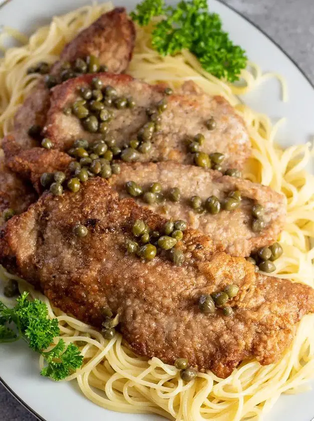 Veal Scallopini with Piccata Sauce & Angel Hair Pasta