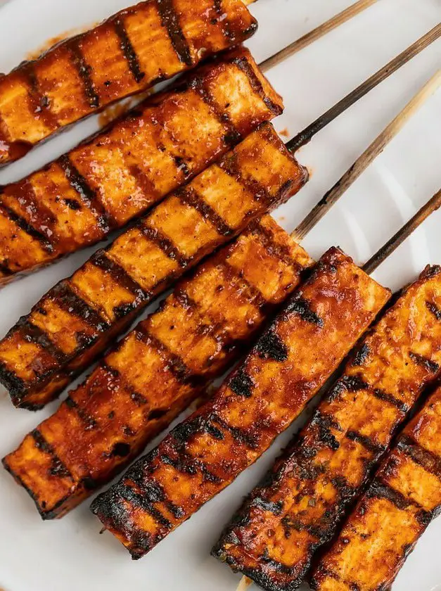 Grilled Barbecue Tofu Skewers