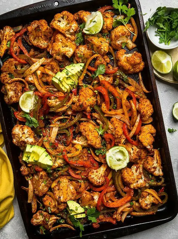 Sheet Pan Vegan Cauliflower Fajitas