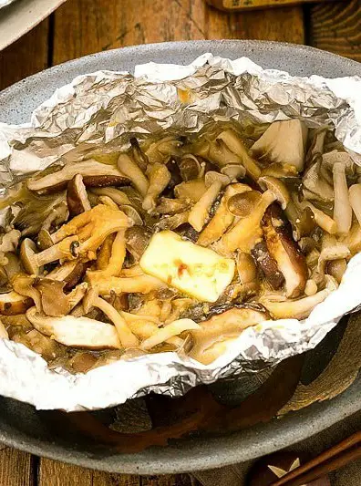 Miso Butter Mushrooms in Foil