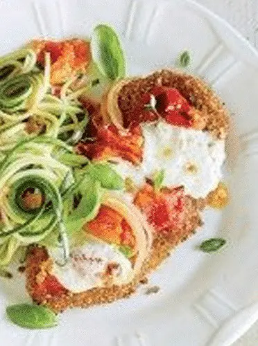 Chicken Parmesan Over Zucchini Noodles