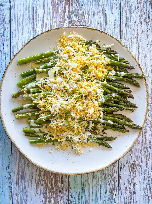 Marinated Grilled Asparagus with Eggs & Creamy Vinaigrette