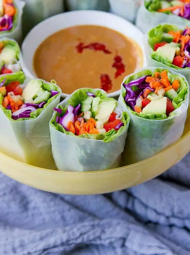 Vegan Spring Rolls with Peanut Sauce