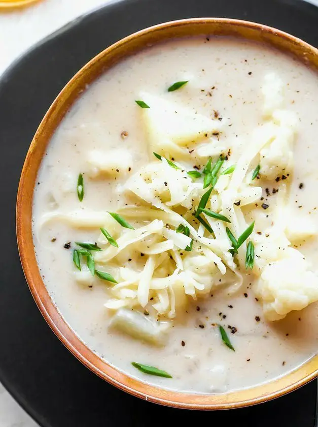 Cheddar Cauliflower Potato Soup