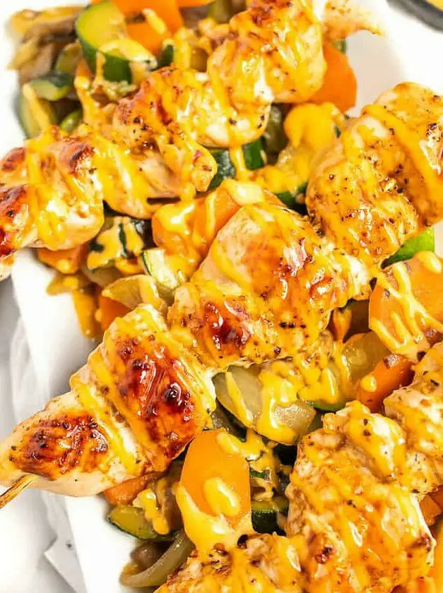 Hibachi Chicken Skewers & Veggies