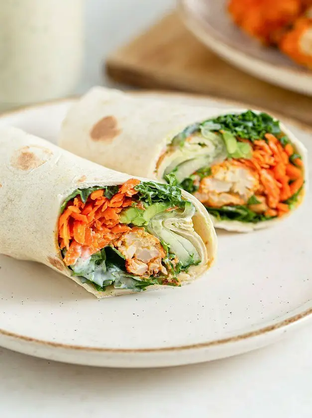 Vegan Buffalo Cauliflower Wraps