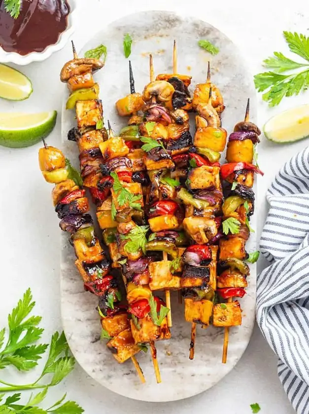 Grilled Pineapple & Tofu Kebabs