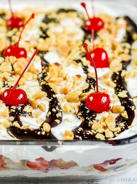 No Bake Banana Split Cake