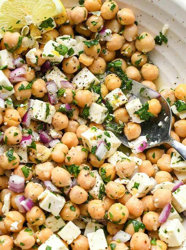 Lemony Chickpea Feta Salad