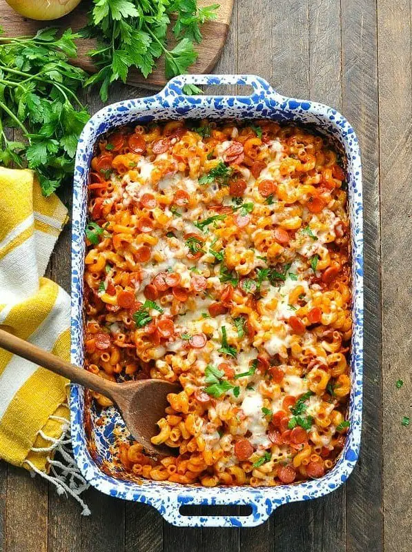 Dump and Bake Pizza Casserole