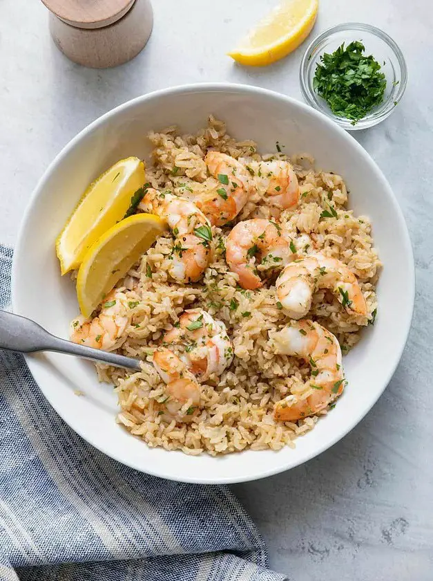 Lemon Herb Shrimp and Rice Bowl