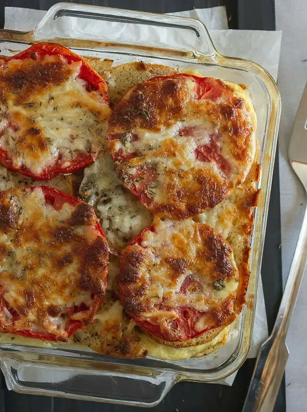 Cheesy Tomato Egg Strata