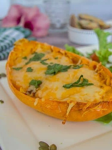 Baked Spaghetti Squash with Cheesy Chipotle