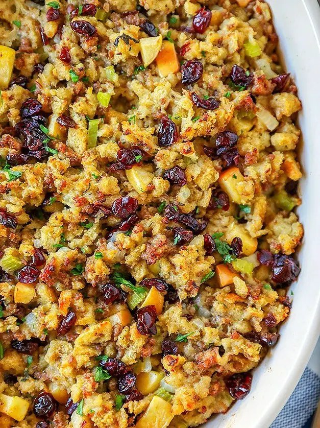 Cranberry Sausage Apple Stuffing