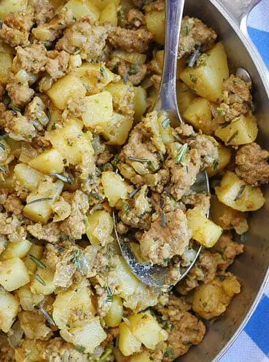 Rosemary Garlic Ground Lamb and Potatoes