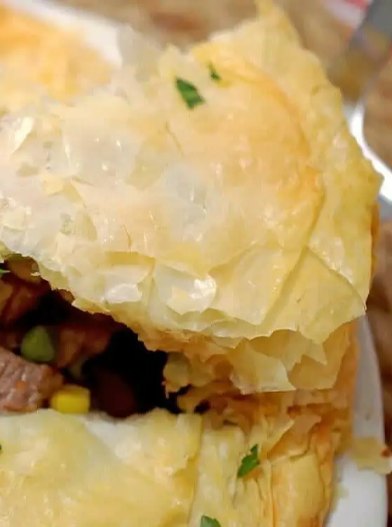 Leftover Prime Rib Phyllo Pot Pie