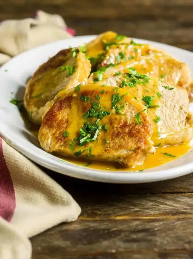 Instant Pot Pork Chops with a Dijon Butter Sauce