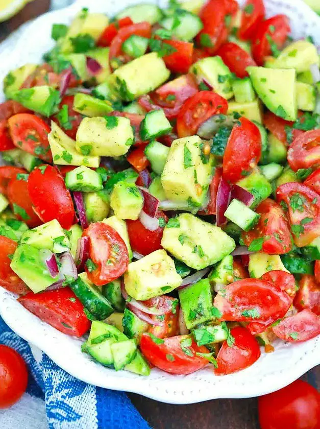 Cucumber Tomato Avocado Salad