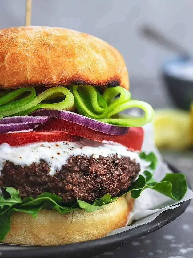 Greek Beef Burger with Tzatziki Sauce