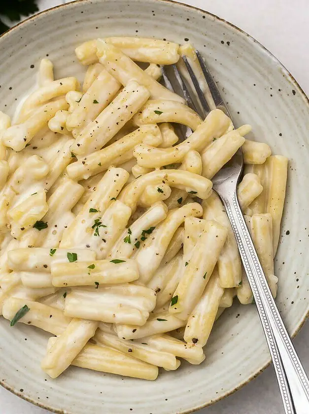 Creamy Garlic Gemelli Pasta