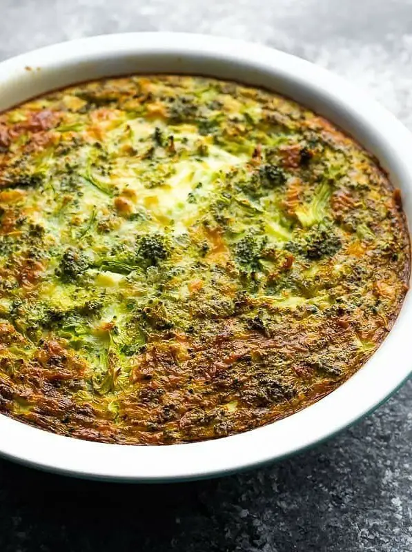 Broccoli Cheese Crustless Quiche