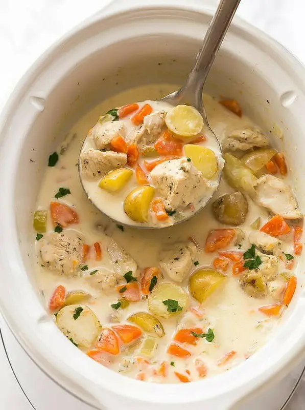 Slow Cooker Garlic Parmesan Chicken Stew