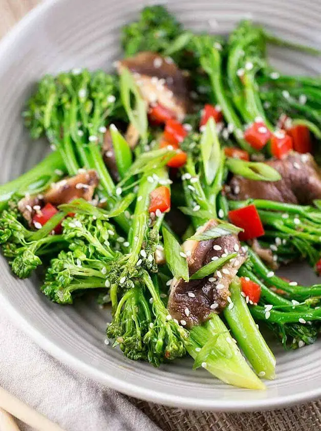 Broccolini and Shiitake Mushrooms