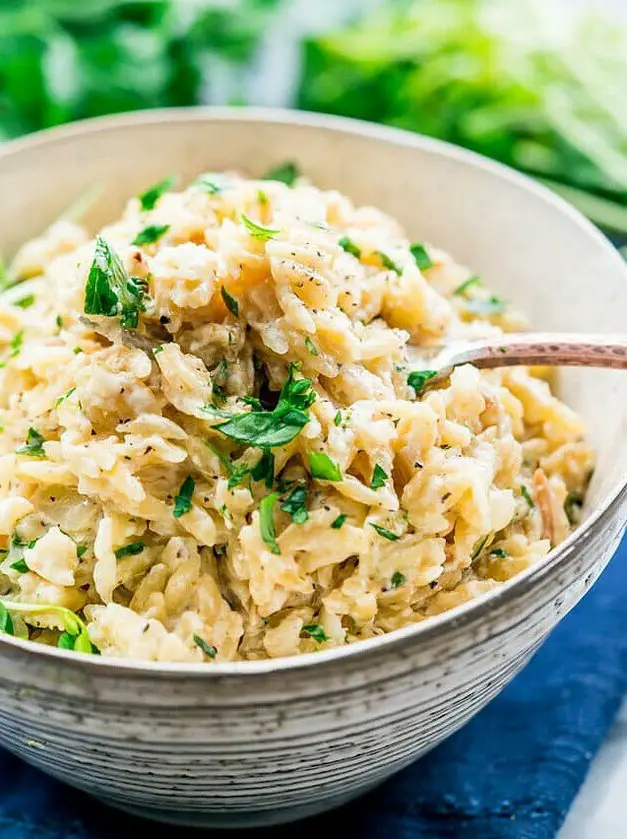 Creamy Garlic Parmesan Orzo