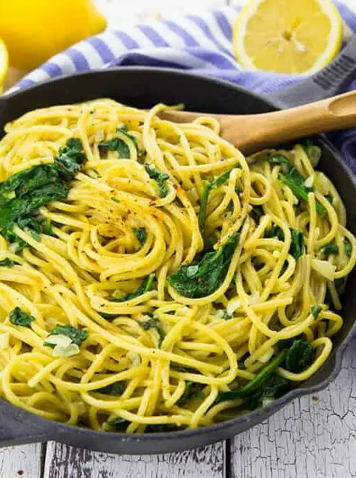 Lemon Spaghetti with Spinach