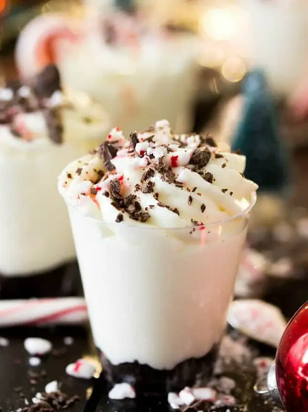 Peppermint Bark Dessert Shooters