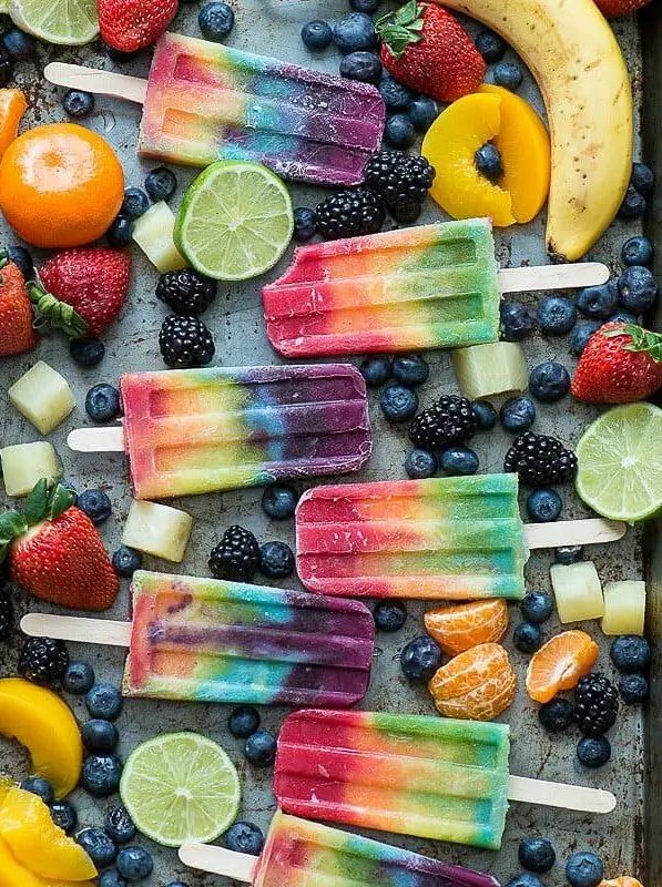 Rainbow Popsicles