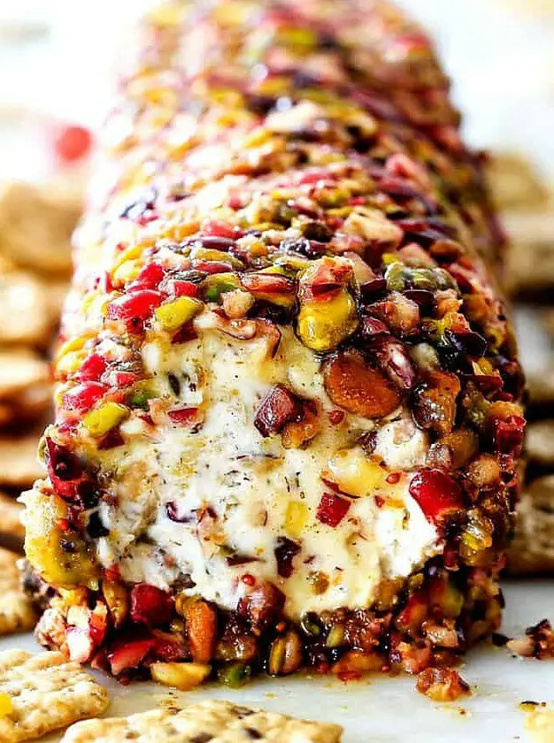 Easy Cranberry Pistachio Cheese Log