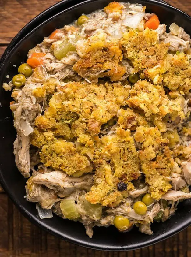 Turkey Pot Pie with Stuffing Crust