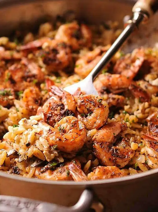 Shrimp Orzo in Creamy Wine Sauce