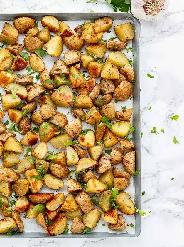 Healthy Roasted Garlic Baby Potatoes