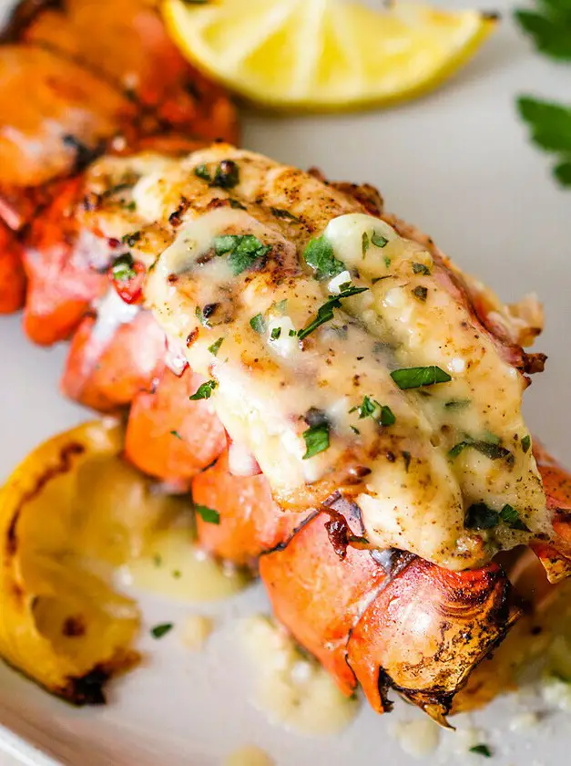 Broiled Lobster Tails with Garlic Lemon Butter