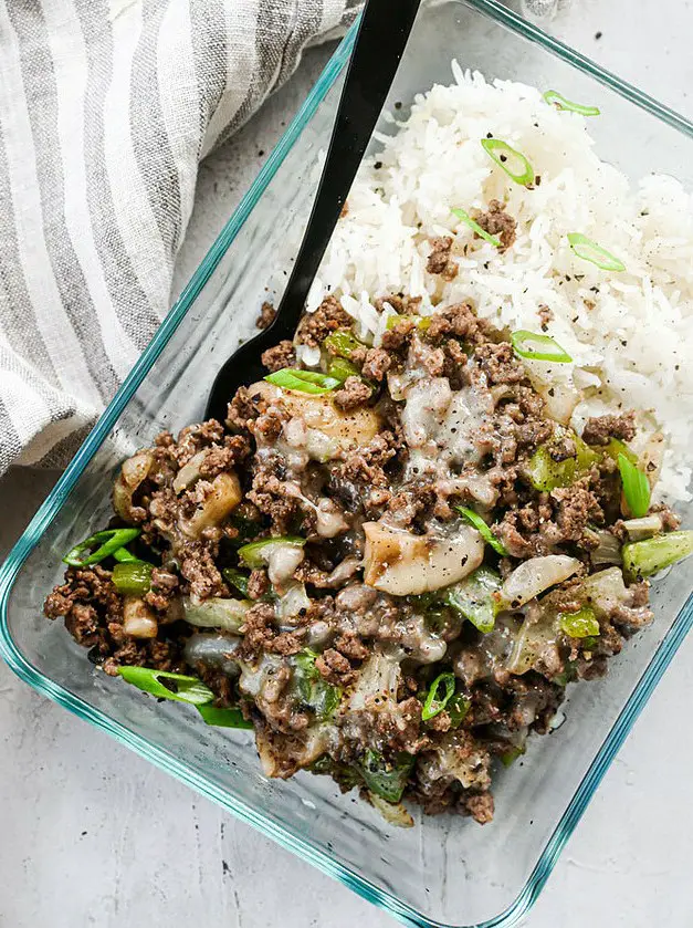 Ground Beef Philly Cheesesteak Meal Prep