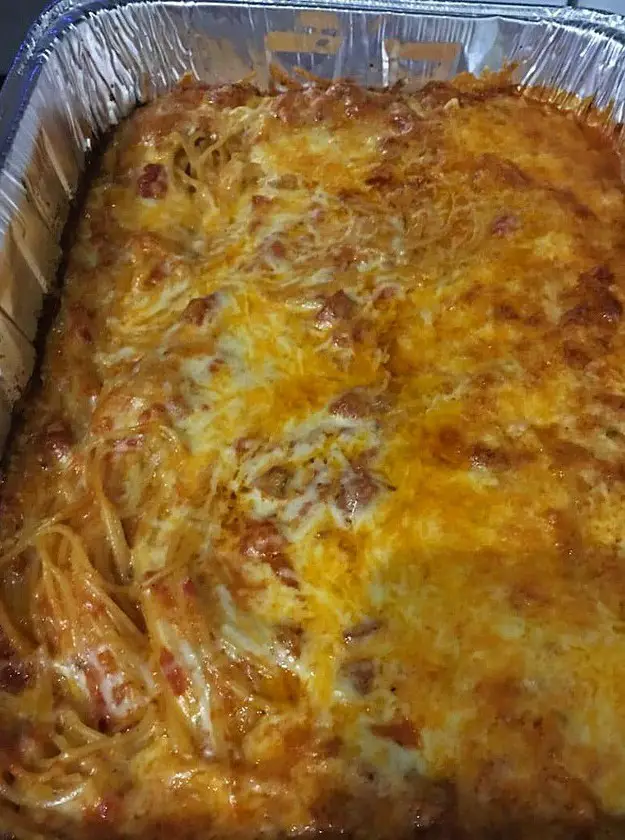 Cheesy No Boil Spaghetti Bake