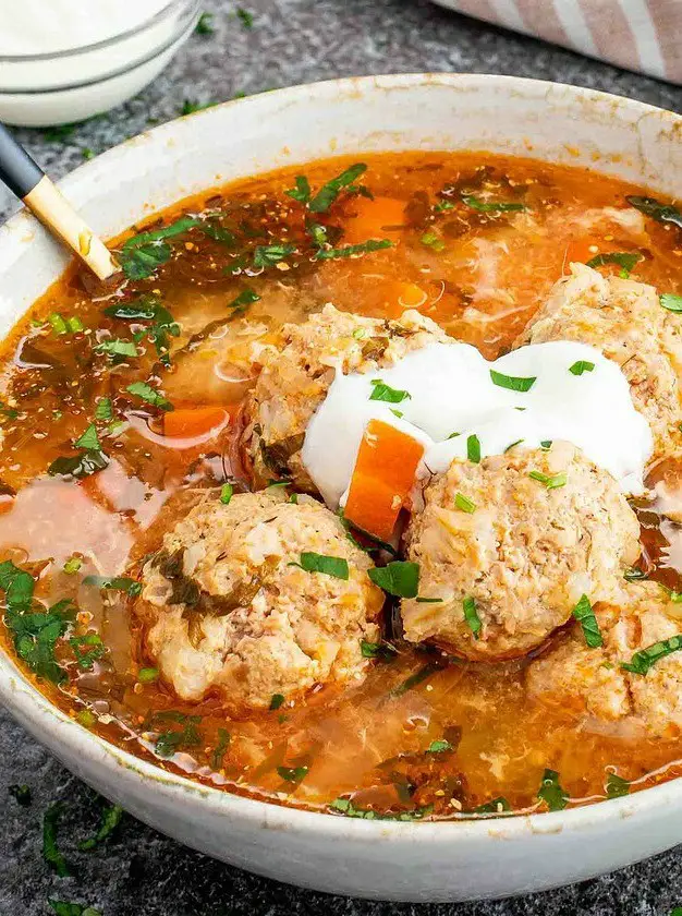 Romanian Meatball Soup