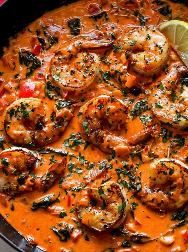 Creamy Garlic-Paprika Shrimp Skillet