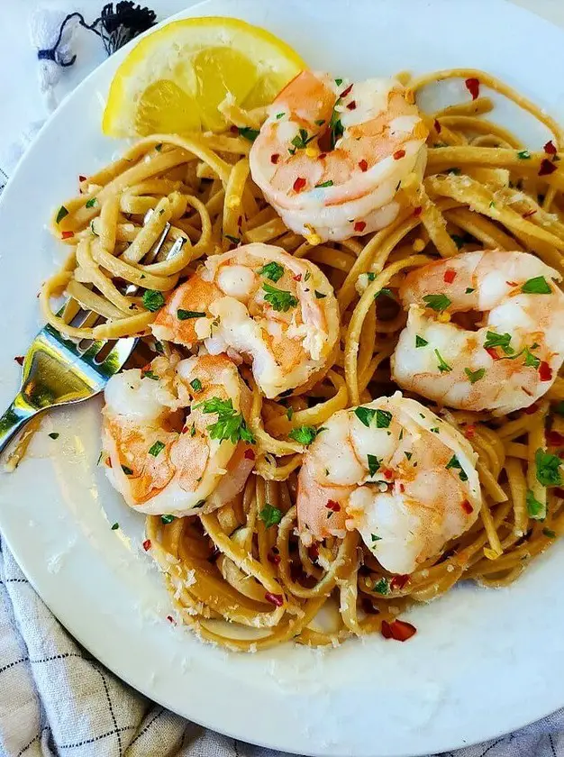 Healthy Shrimp Scampi Pasta