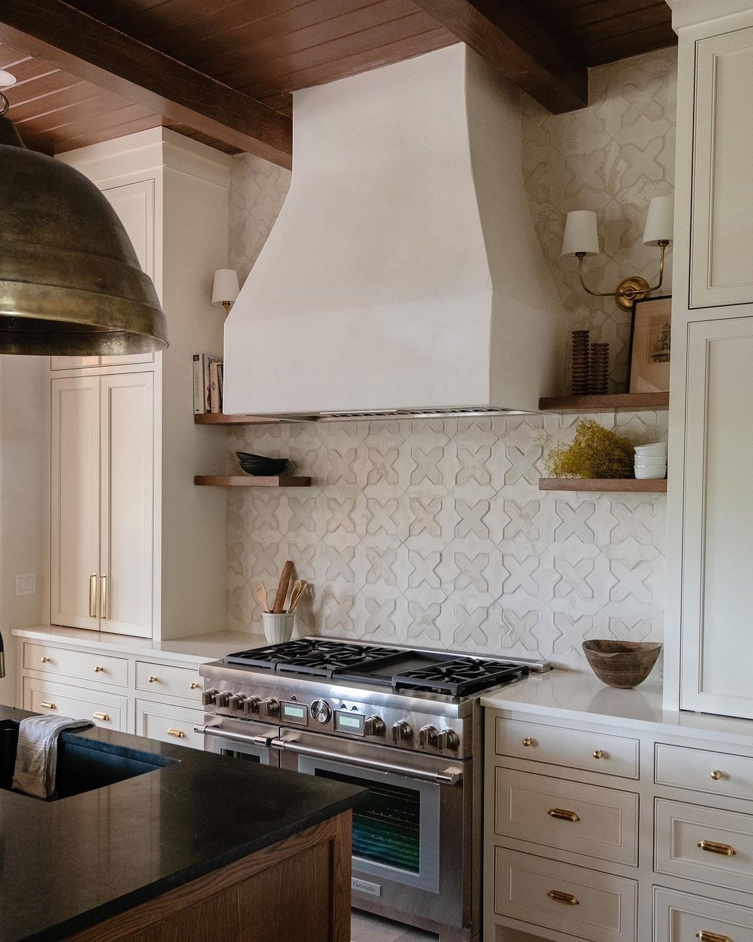 AFTER: MODERN KITCHEN WITH WALL SHELVES